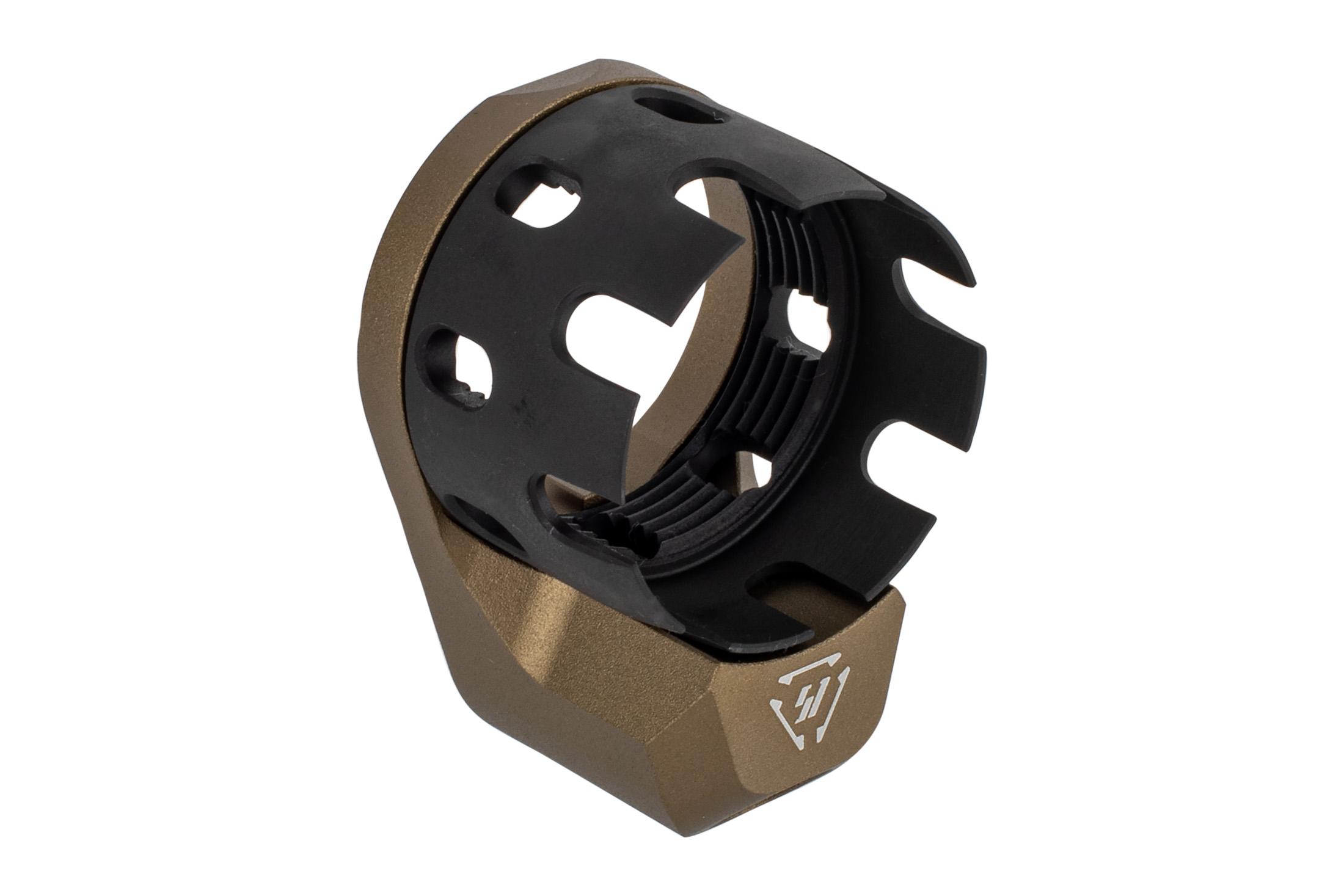 Strike Industries AR Receiver Enhanced Castle Nut with Extended QD Endplate - FDE